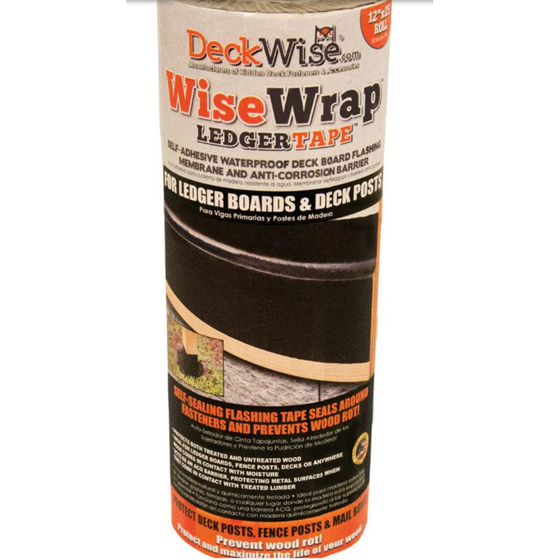 WiseWrap LEDGERTAPE, 12" x 25' Self-Adhesive Joint Barrier Tape, 1 Roll